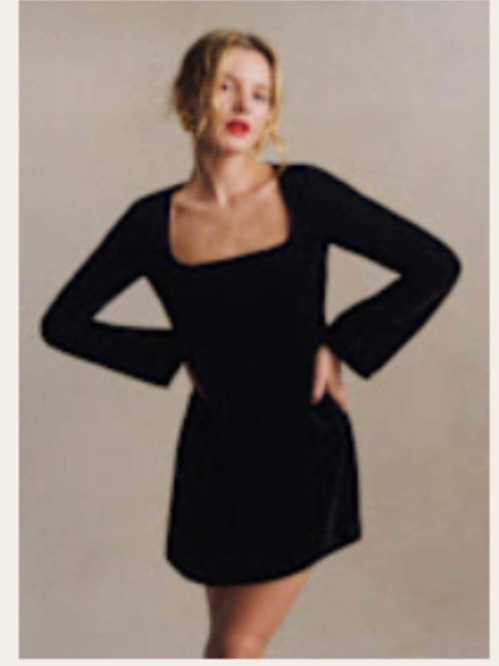 Black Sezane Elena Square Neck Minidress - Size S/36